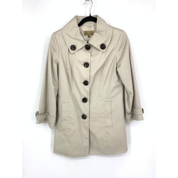 Peck & Peck Weekend Women's Size 6 Light Beige Coat Button Front - Picture 1 of 9
